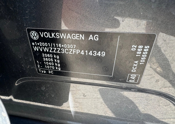 Volkswagen Passat cena 19999 przebieg: 190000, rok produkcji 2015 z Sławno małe 172